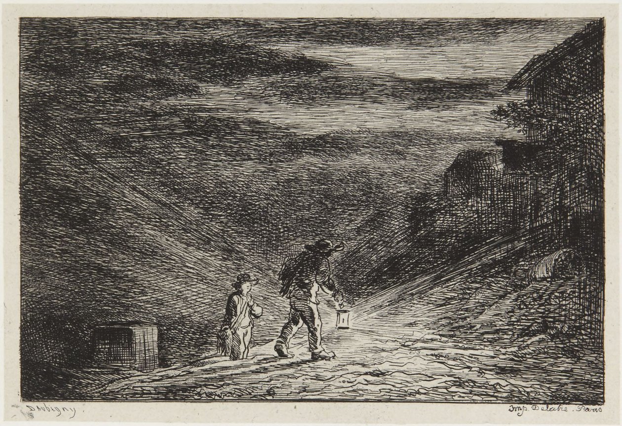 A procura de uma estalagem de Charles Francois Daubigny