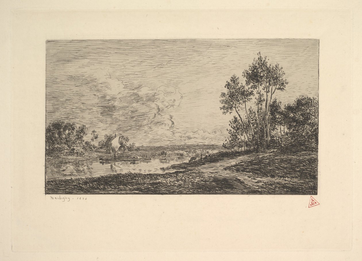 O Sena em Port-Maurin, 1870. de Charles Francois Daubigny