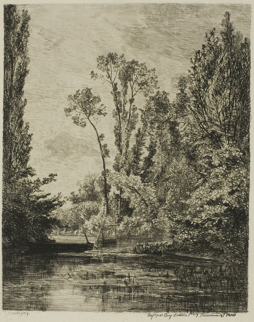 As Ilhas Virgens em Bezons (The Fishing Hole) de Charles Francois Daubigny
