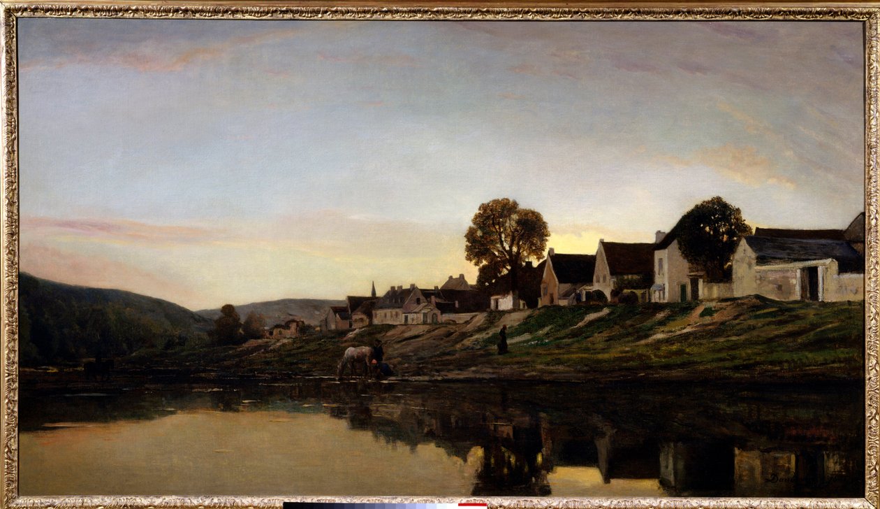 Aldeia perto de Bonnieres Pintura de Charles Francois Daubigny (1817-1878) 1861 Colecção privada. de Charles Francois Daubigny