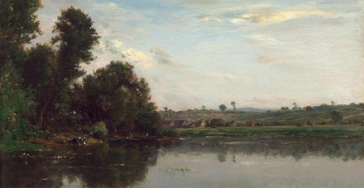 Lavadeiras no rio Oise perto de Valmondois de Charles Francois Daubigny