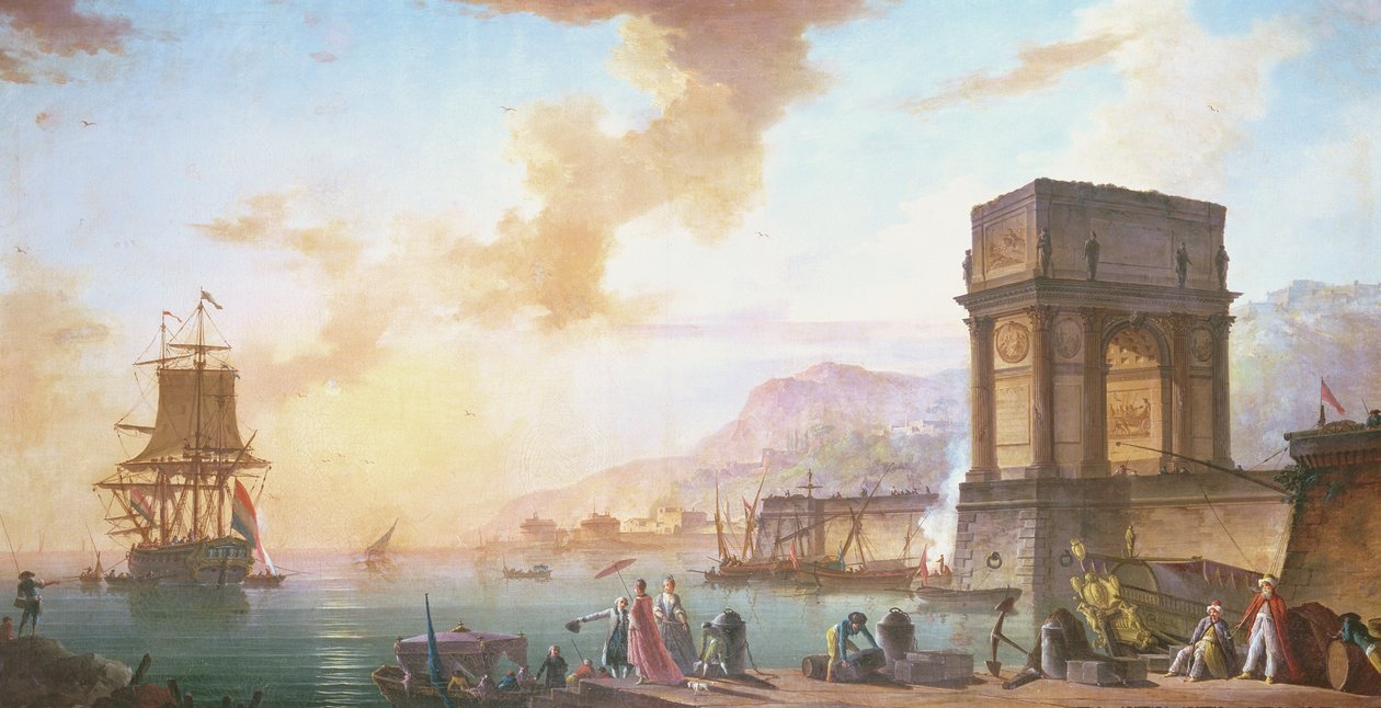De manhã, um capricho de um porto do Mediterrâneo de Charles Francois Lacroix de Marseille
