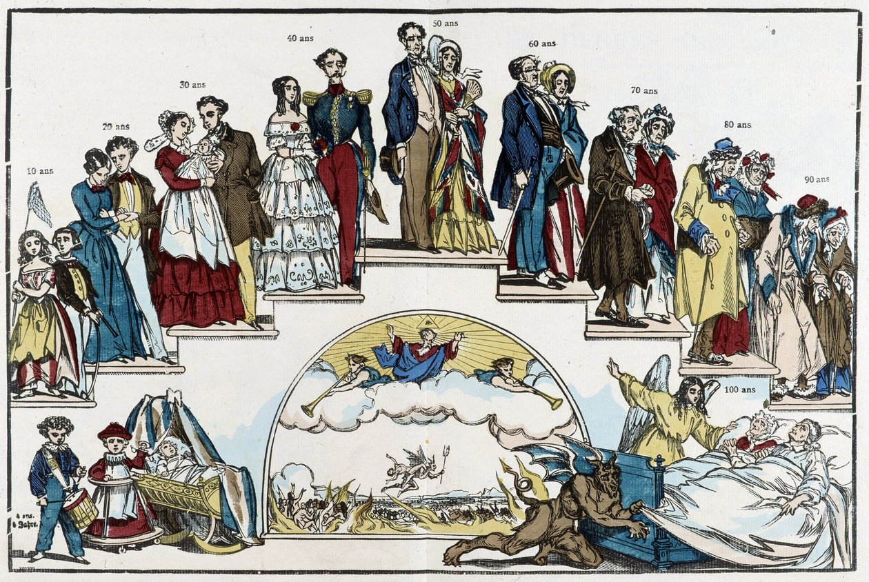 A Idade da Vida - Desenho de Pinot, final do século XIX de Charles Francois Pinot