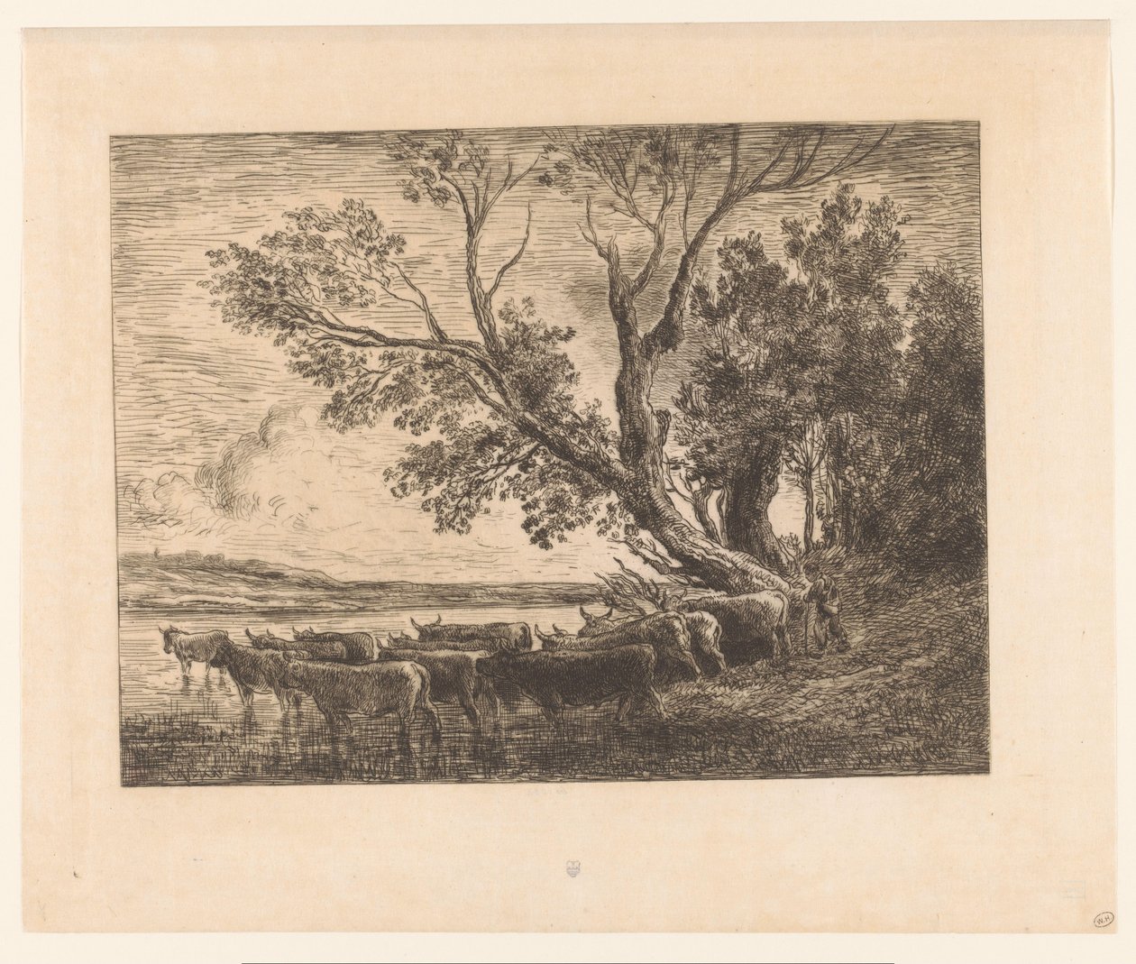 Paisagem com gado de vadias
Le gué de Charles François Daubigny (attributed to)