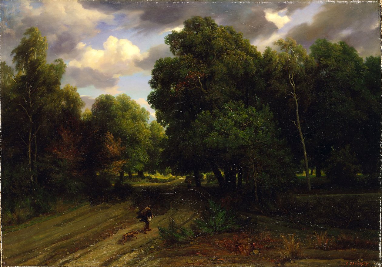 O cruzamento do Ninho de Águia, Floresta de Fontainebleau de Charles Francois Daubigny