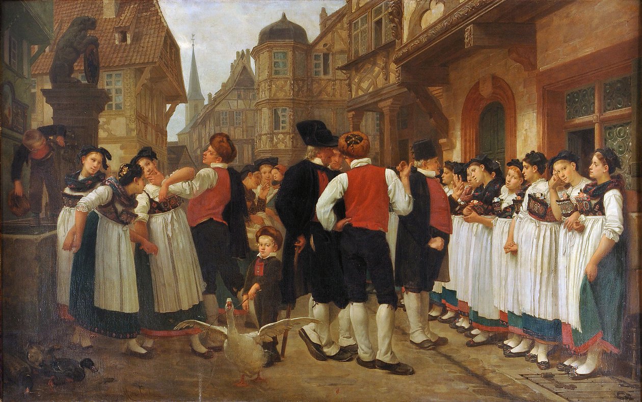 Francês: La foire aux servantes de Charles Francois Marchal