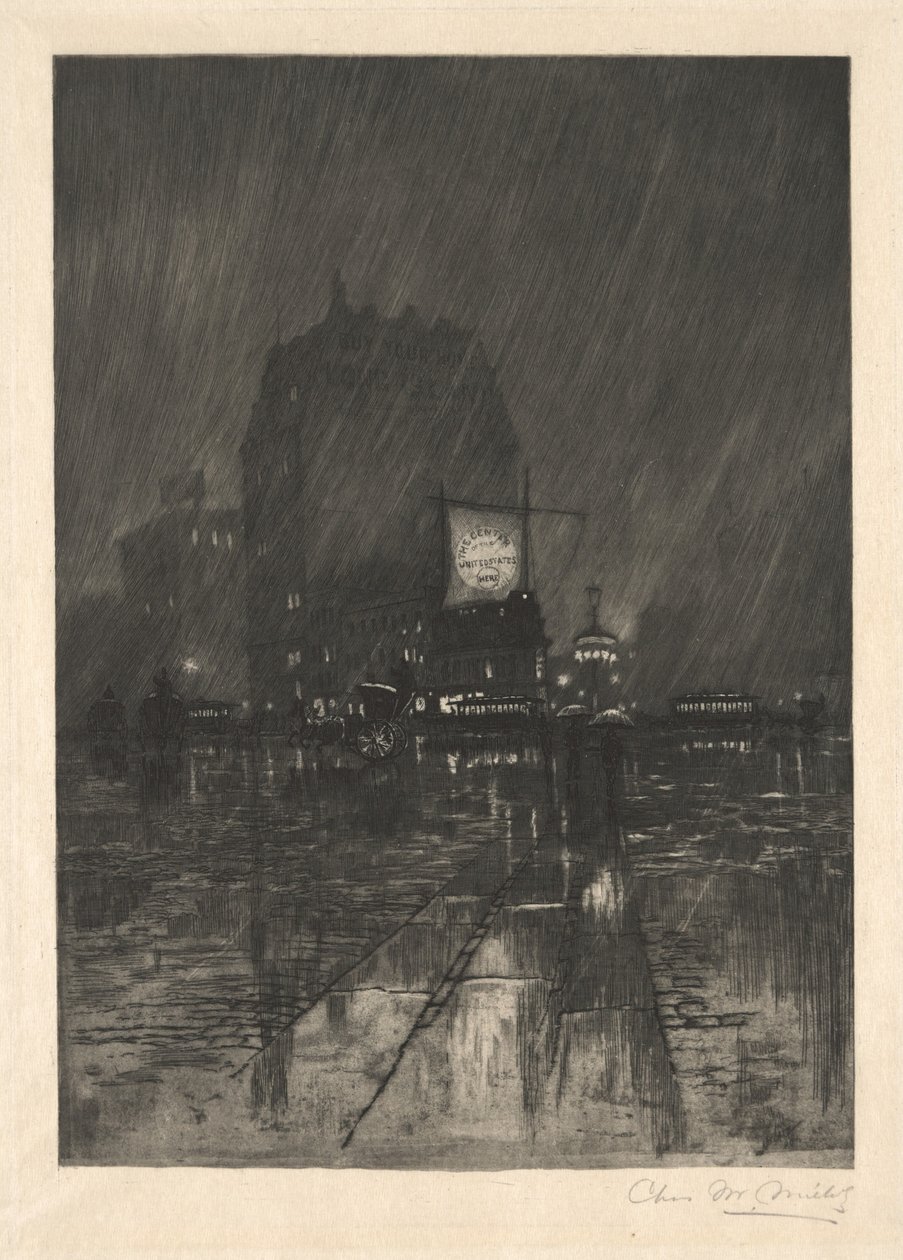 Uma noite chuvosa, Madison Square de Charles Frederick William Mielatz