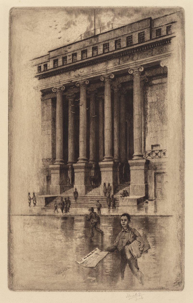 Alpendre, Antiga Alfândega, Wall Street de Charles Frederick William Mielatz