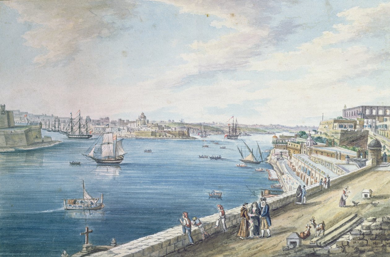 O Grande Porto, Valletta, Malta (wc) de Charles Frederick de Brocktorff