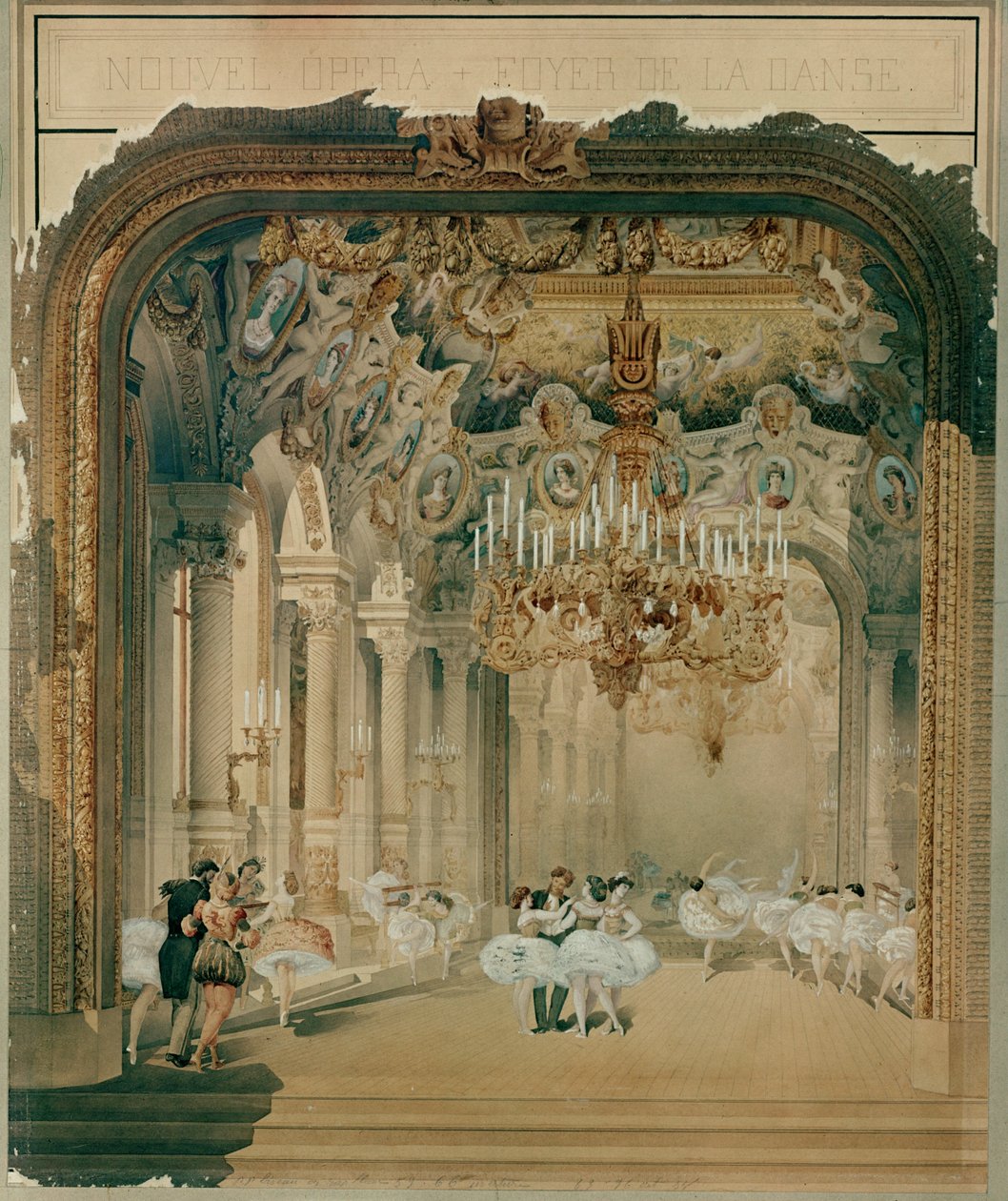 O Foyer de la Danse da Ópera de Paris, ainda hoje utilizado ... de Charles Garnier