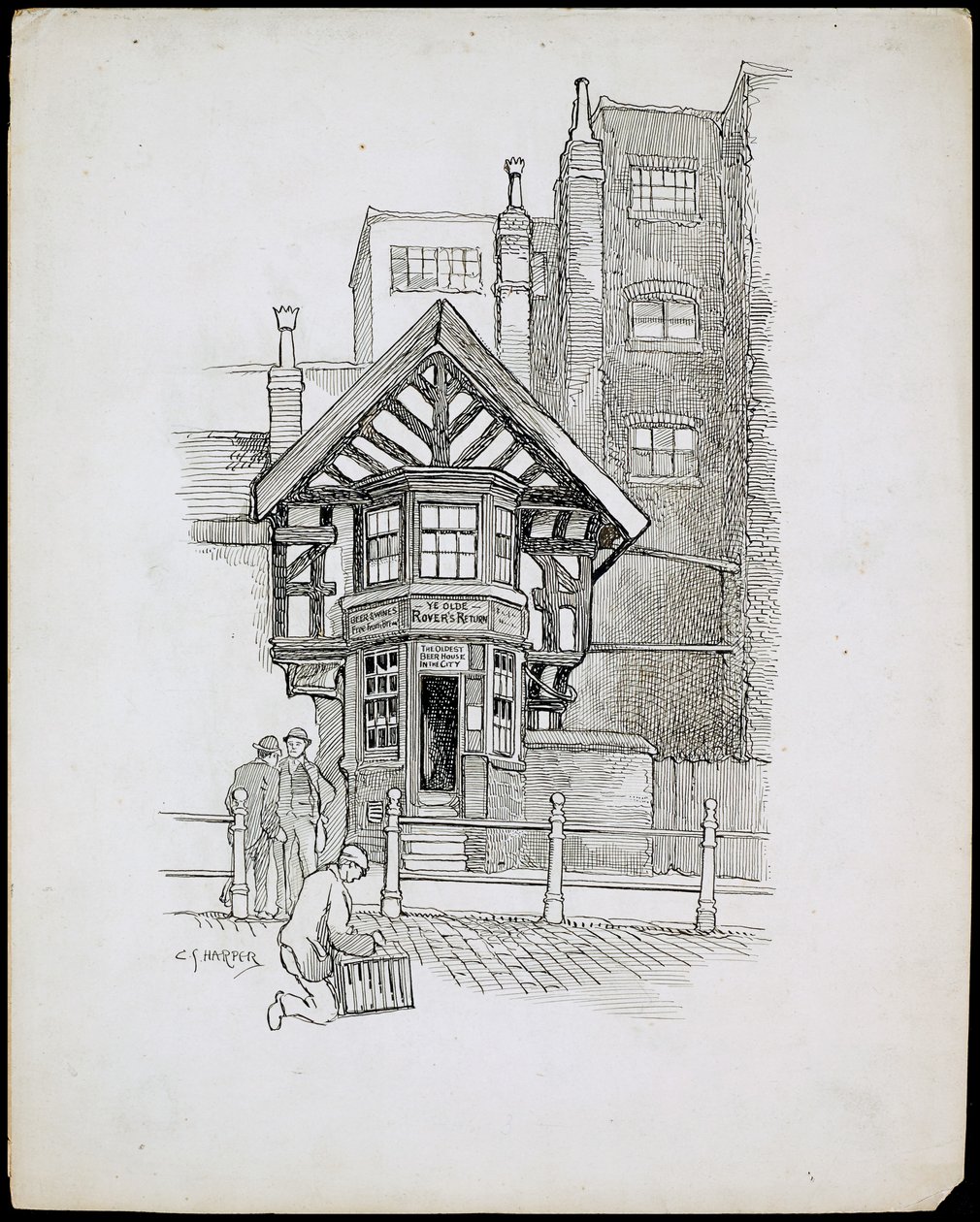 Casa Pública de Retorno de Ye Olde Rover, Shudehill, Manchester, 1892-1933 de Charles George Harper