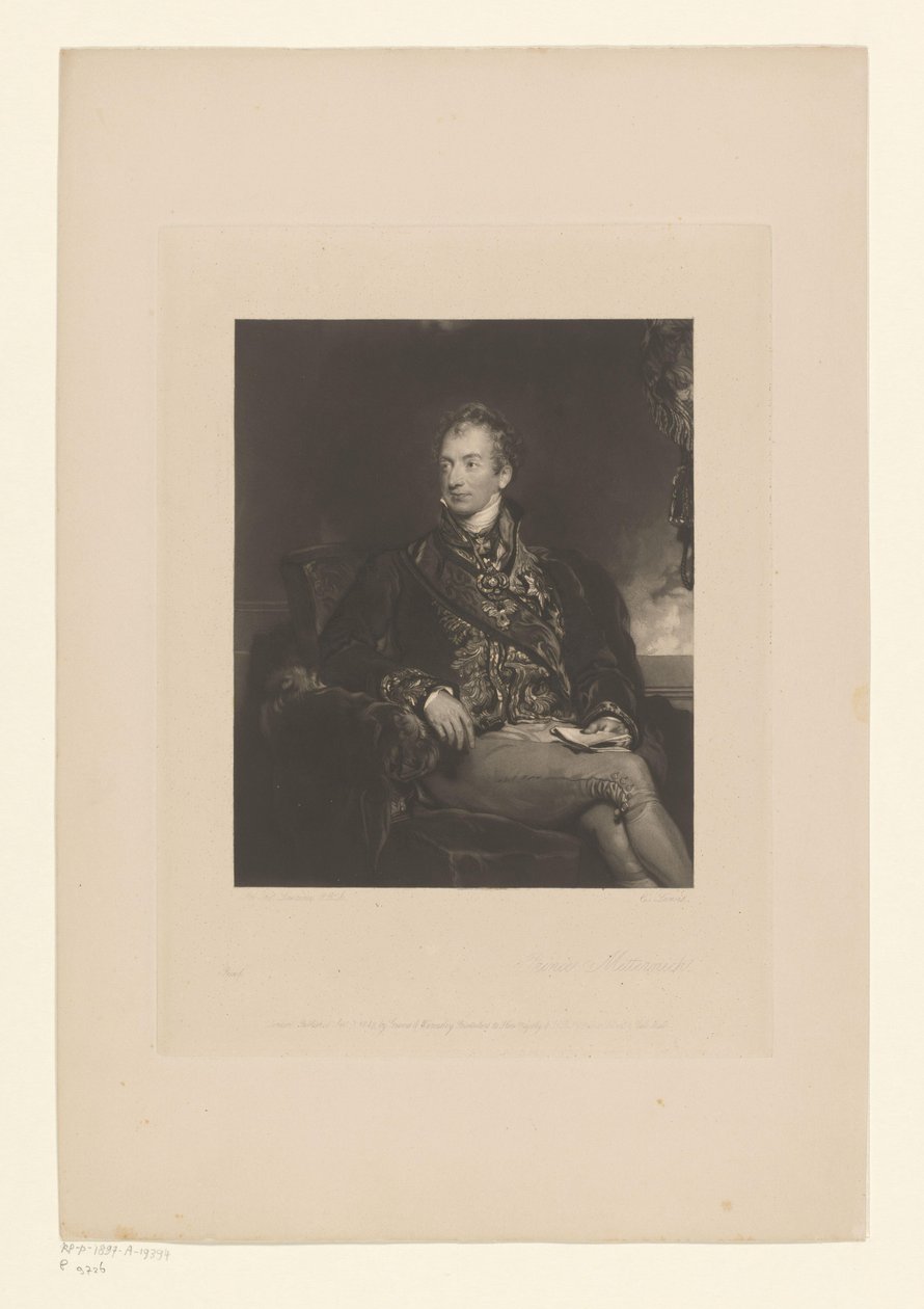 Retrato de Klemens por Metternich Príncipe Metternich (título no objeto) de Charles George Lewis
