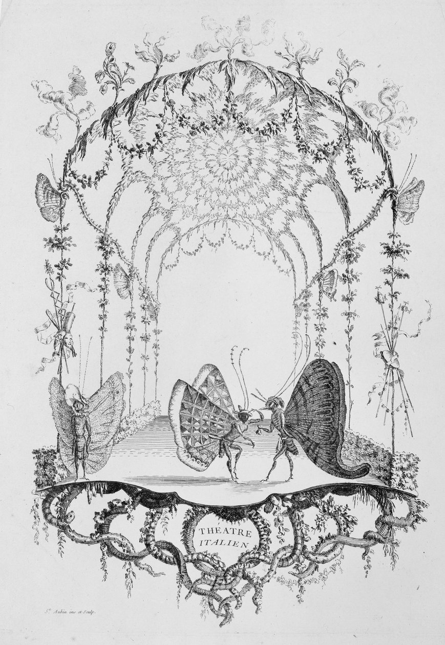 Teatro Italiano Teatro Italiano, de Essai de Papilloneries Humaines par Saint A..., ca. 1756-60. de Charles Germain de Saint Aubin