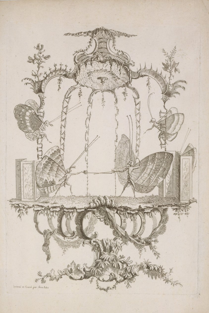 O Duelo O Duelo, de Ensaio sobre Borboletas Humanas de Saint Aubin, ca. 1756-60. de Charles Germain de Saint Aubin