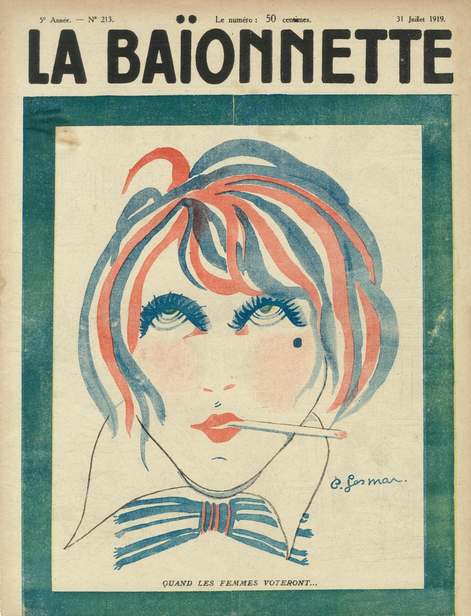Capa do jornal "La Baionnette" de 31 de julho de Charles Gesmar