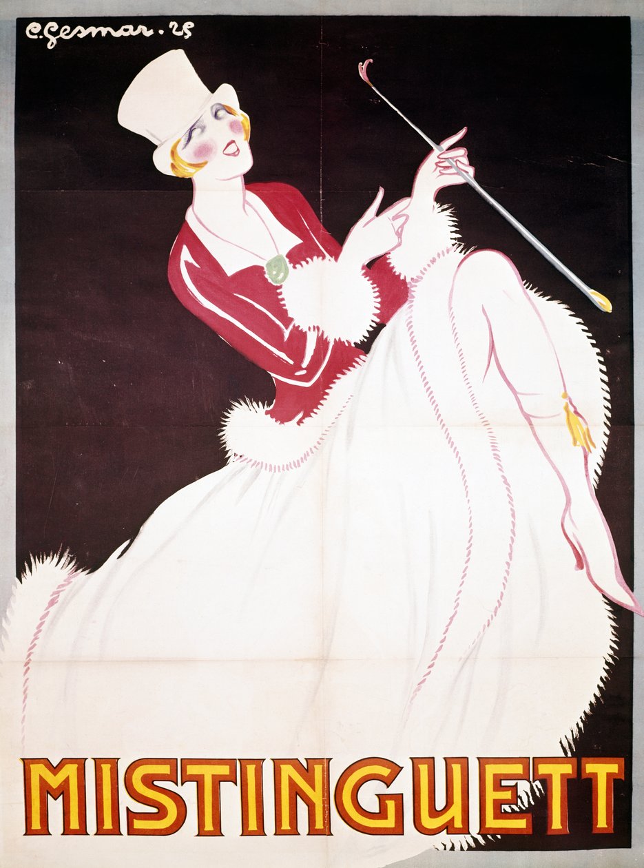 Mistinguett (1872-1956), cartaz ilustrado, por Charles Gesmar (1900-1928), França, século XX de Charles Gesmar