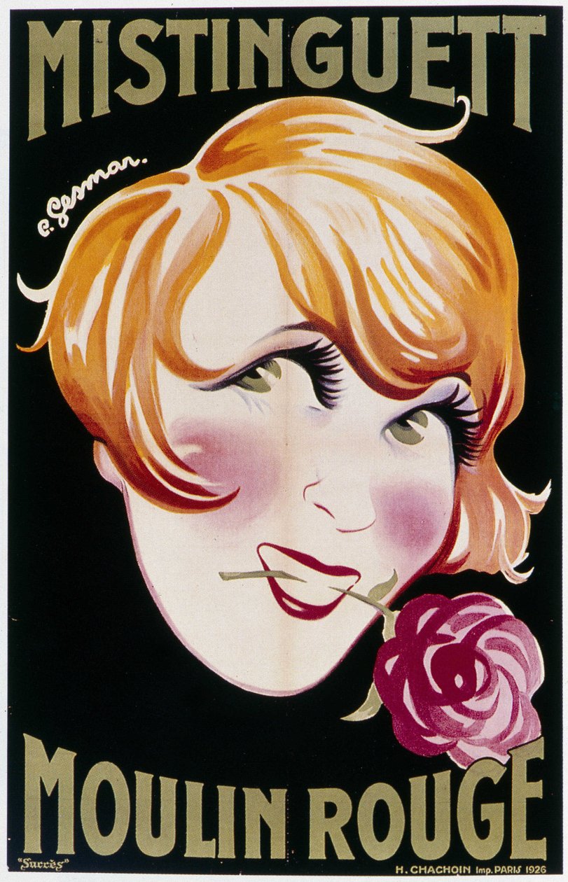 Mistinguet (Mistinguette) no Moulin Rouge de Charles Gesmar