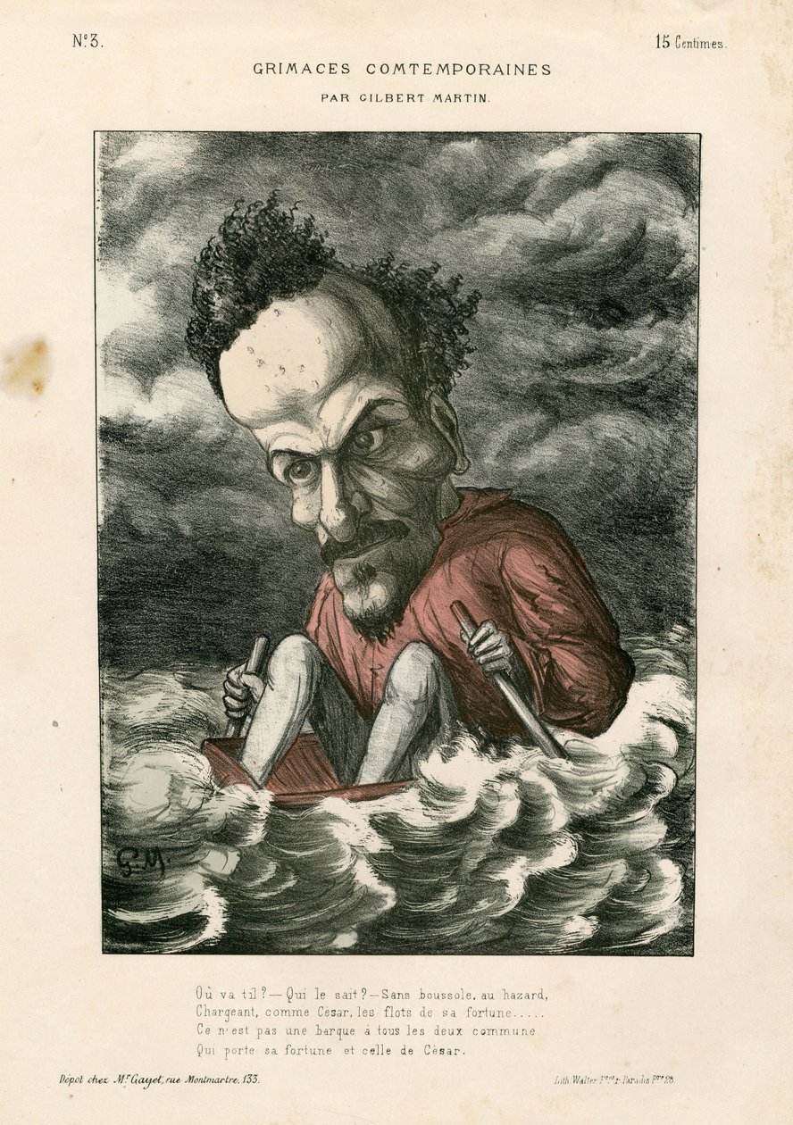 Grimaces Contemporâneos - Ilustração de Charles Gilbert-Martin (1839-1905): Rochefort Henri (1831-1913) - Mar de Charles Gilbert Martin