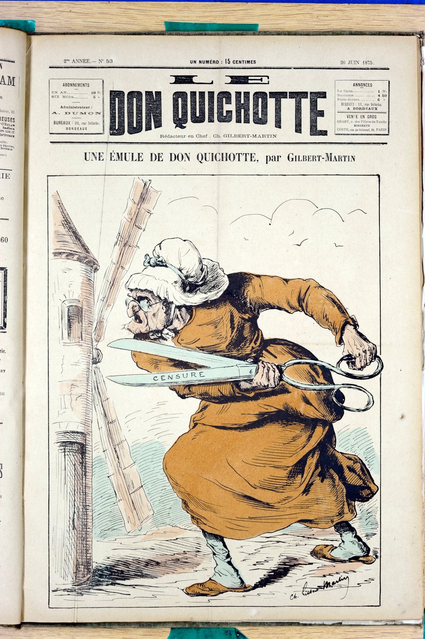 Capa do "Le Don Quixote", número 53, Satirique en Colours de Charles Gilbert Martin