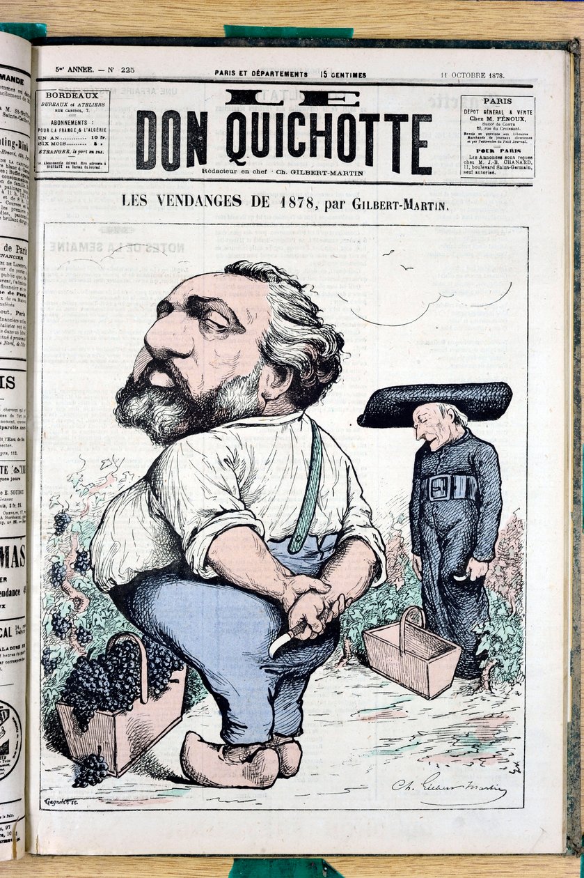 Capa de "O Dom Quixote", número 225, Satirique en Colours de Charles Gilbert Martin