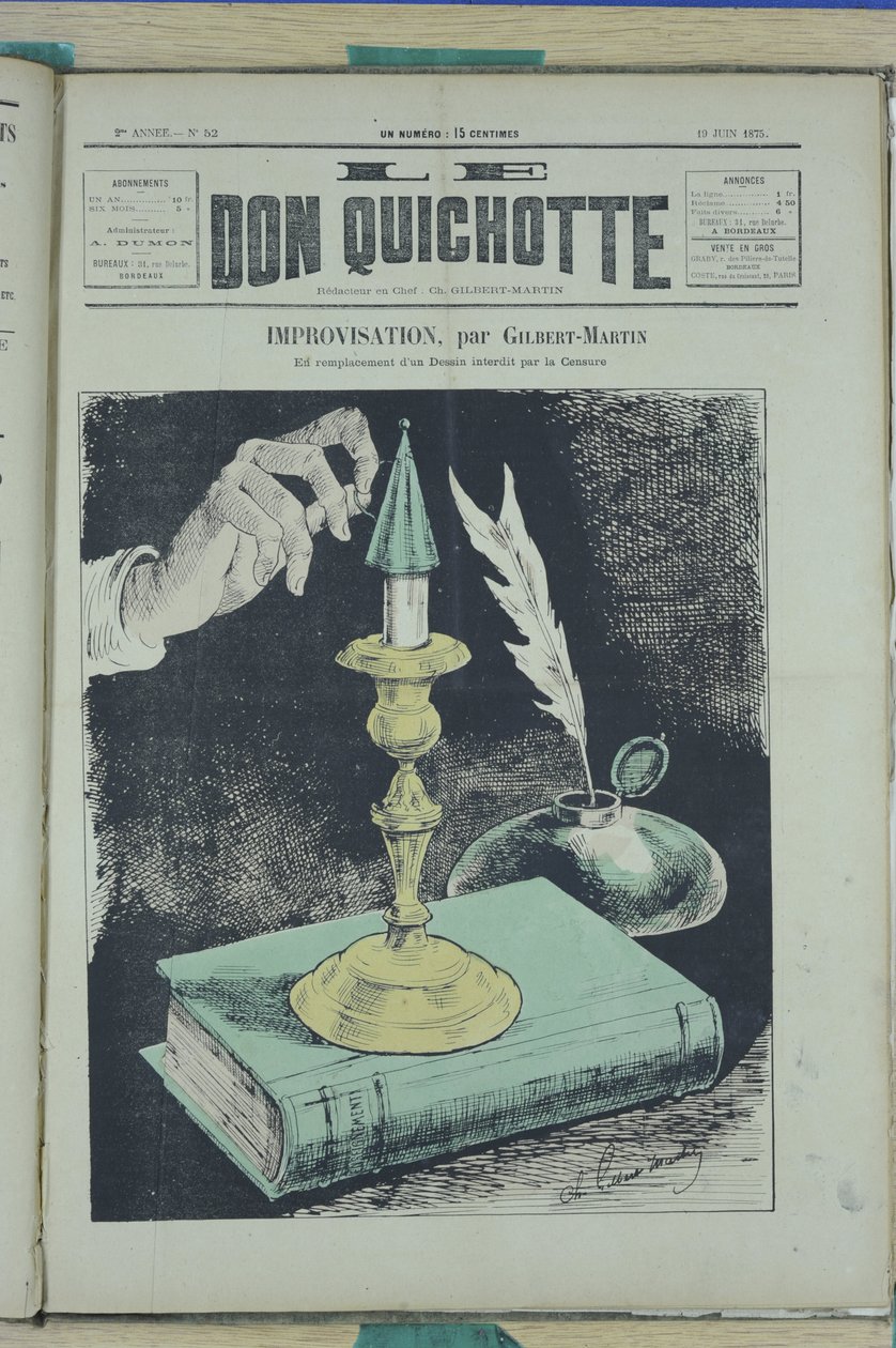 Ilustração de Charles Gilbert-Martin (1839-1905) para a capa do Le Don Quixote, No. 52 de Charles Gilbert Martin