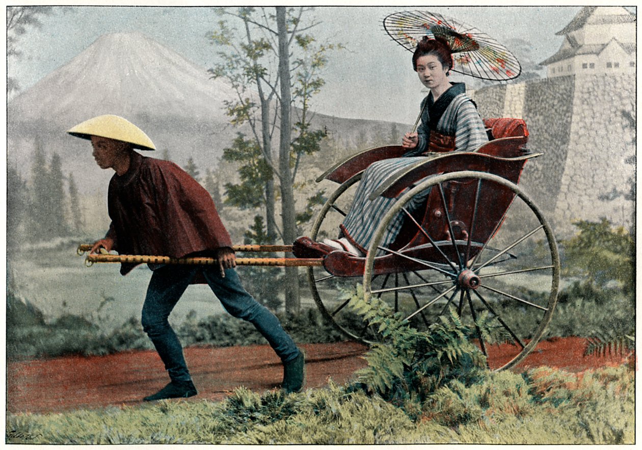 Riquixá, transporte do Japão, c1890 de Charles Gillot