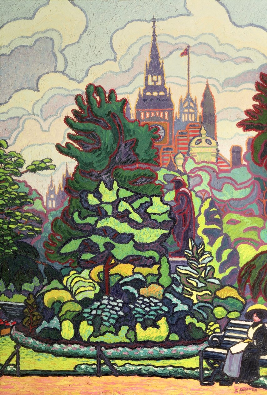 Jardins ao longo do aterro de Victoria de Charles Ginner