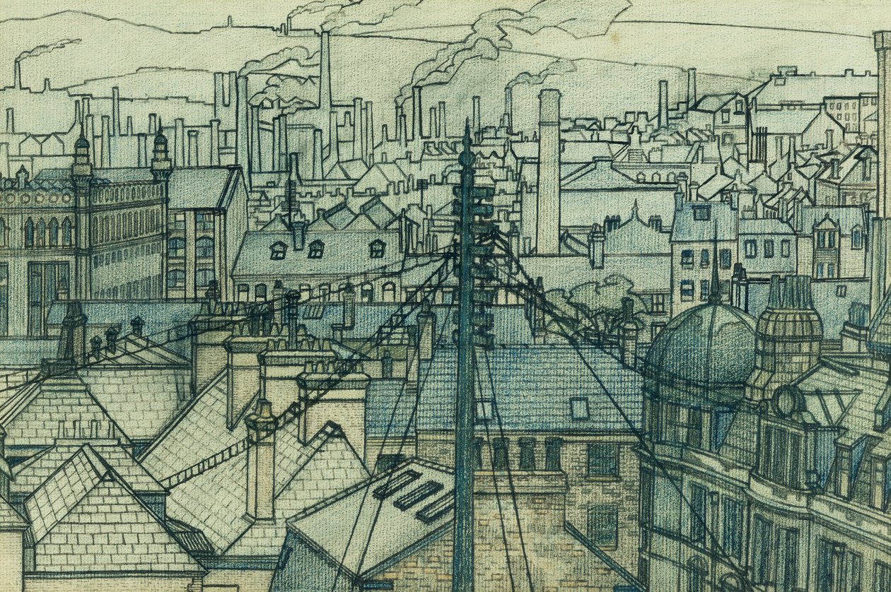 Telhados de Leeds de Charles Ginner