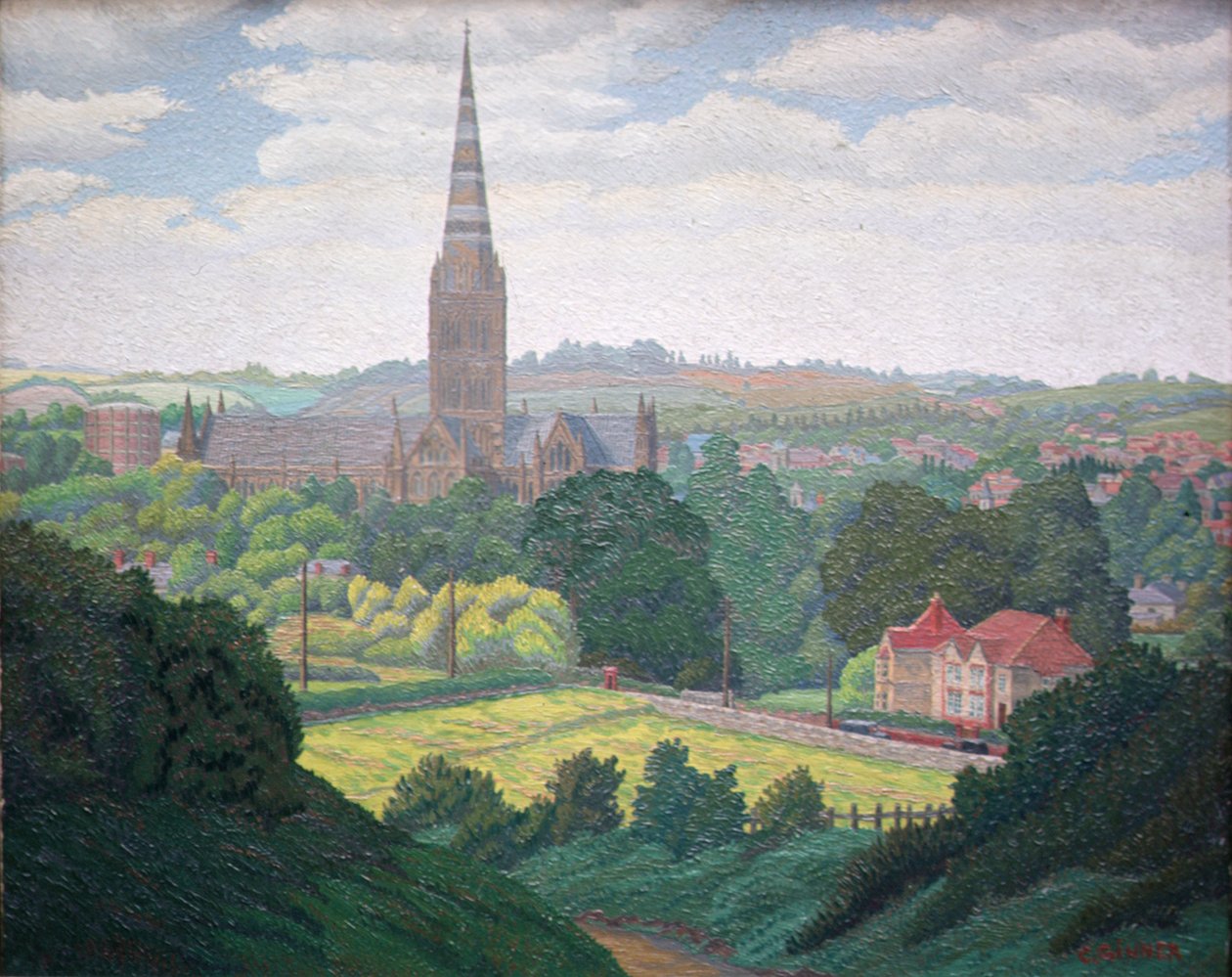Catedral de Salisbury (petróleo) de Charles Ginner