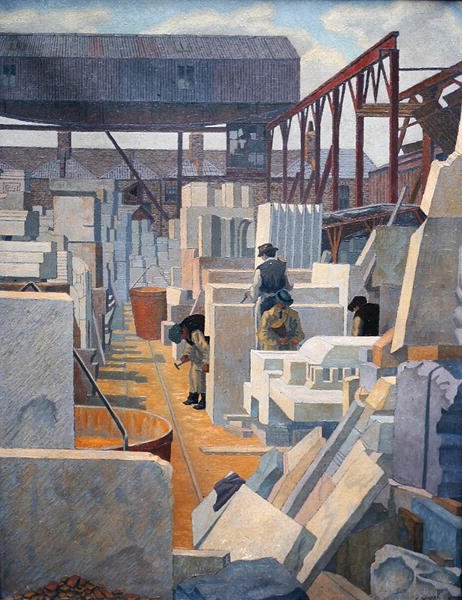 Os Pedreiros (petróleo) de Charles Ginner
