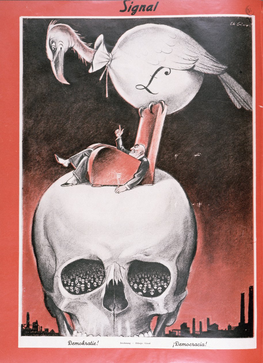 "Democracia!", da revista "Signal", número 5, primeira edição de março de 1941 (litografia) de Charles Girod