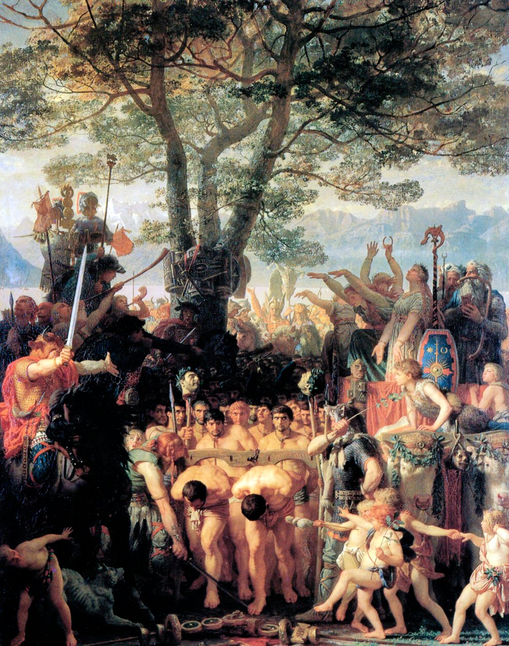 Os helvetianos forçam os romanos a passarem sob o jugo, 1858. de Charles Gleyre