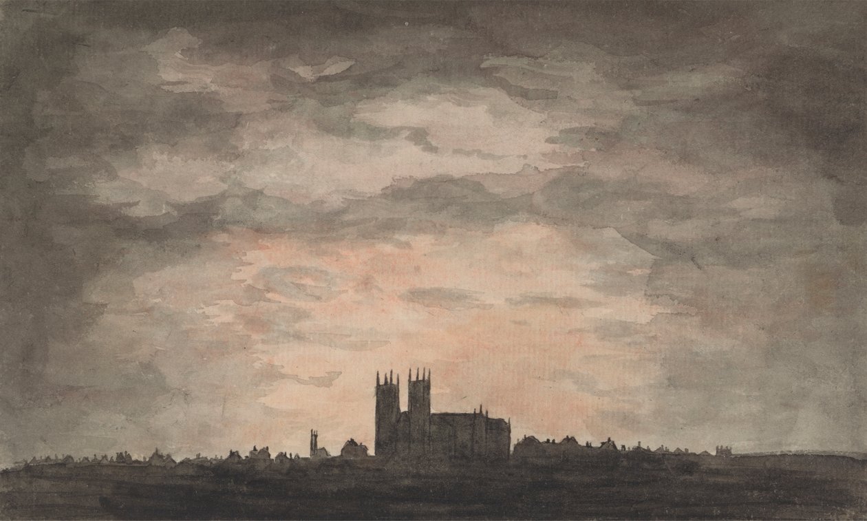 Uma Grande Igreja (Abadia de Westminster) em Sunset de Charles Gore