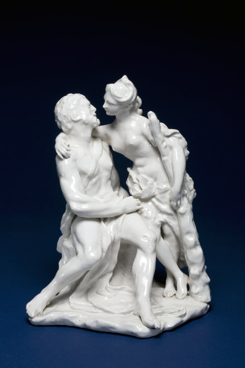 Hércules e Omphale, c.1749-59 (porcelana de pasta mole) de Charles Gouyn