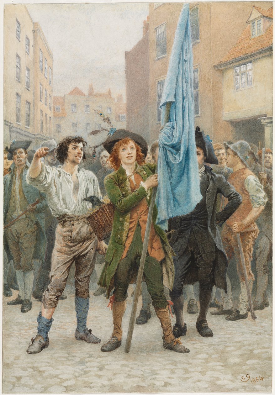 Barnaby Rudge Helping Lead the Gordon Motins, 1884. de Charles Green