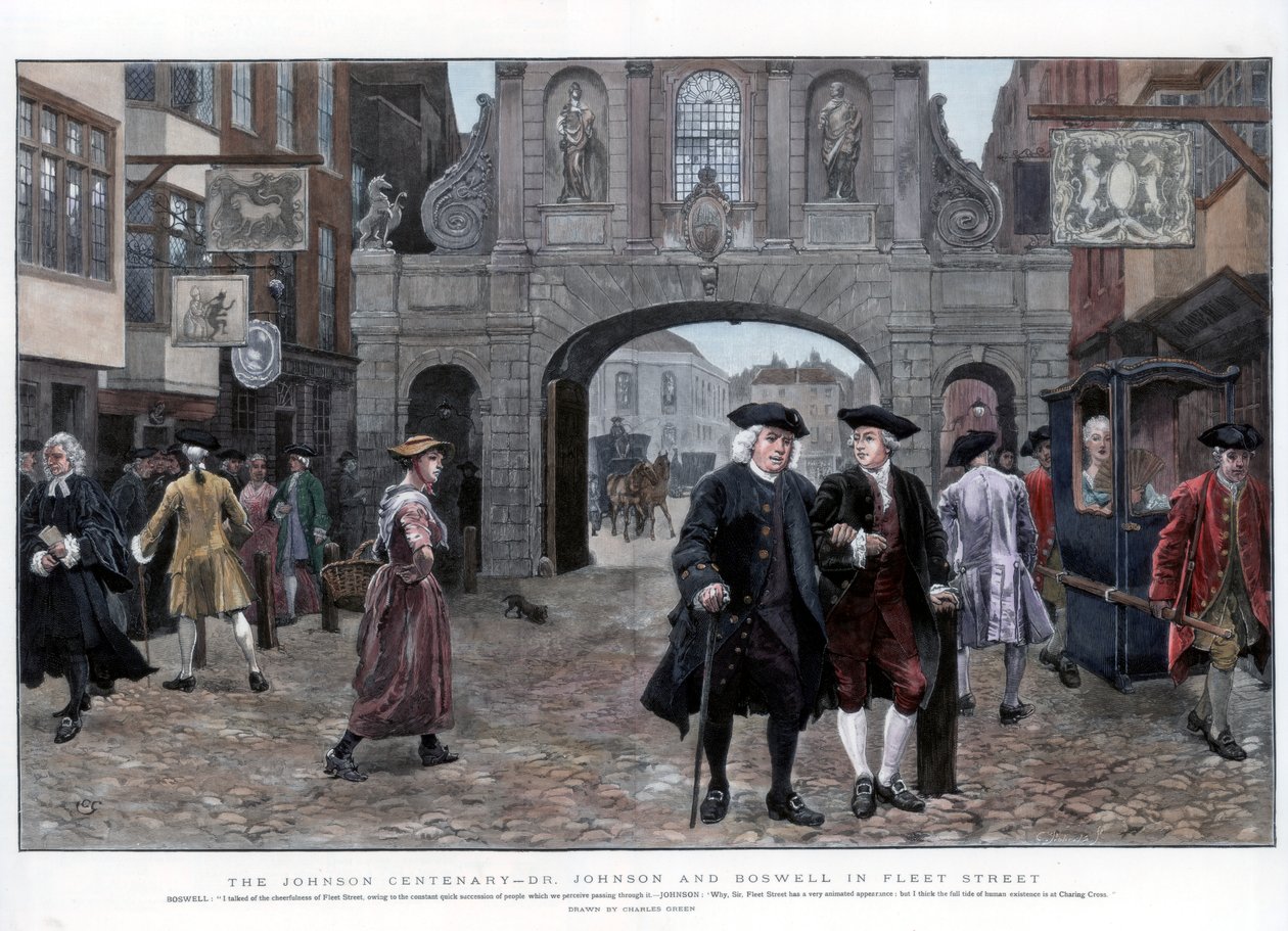 Dr. Johnson e Boswell em Fleet Street, 1884. de Charles Green