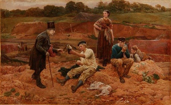 No campo de tijolos (aguarela sobre lápis de cor branca sobre papel) de Charles Green