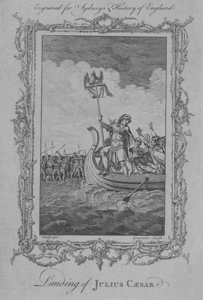 Aterragem de Júlio César, 1773. de Charles Grignion