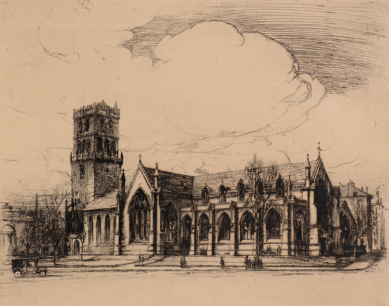 Igrejas da cidade, Dundee (gravura) de Charles Gustav Louis Phillips