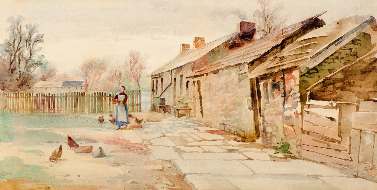Casas Velhas (aquarela) de Charles Gustav Louis Phillips
