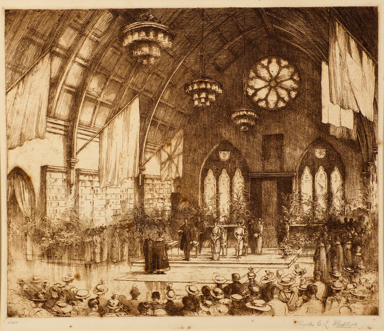 Visita Real a Dundee 1914 - Recepção no Albert Hall de Charles Gustav Louis Phillips