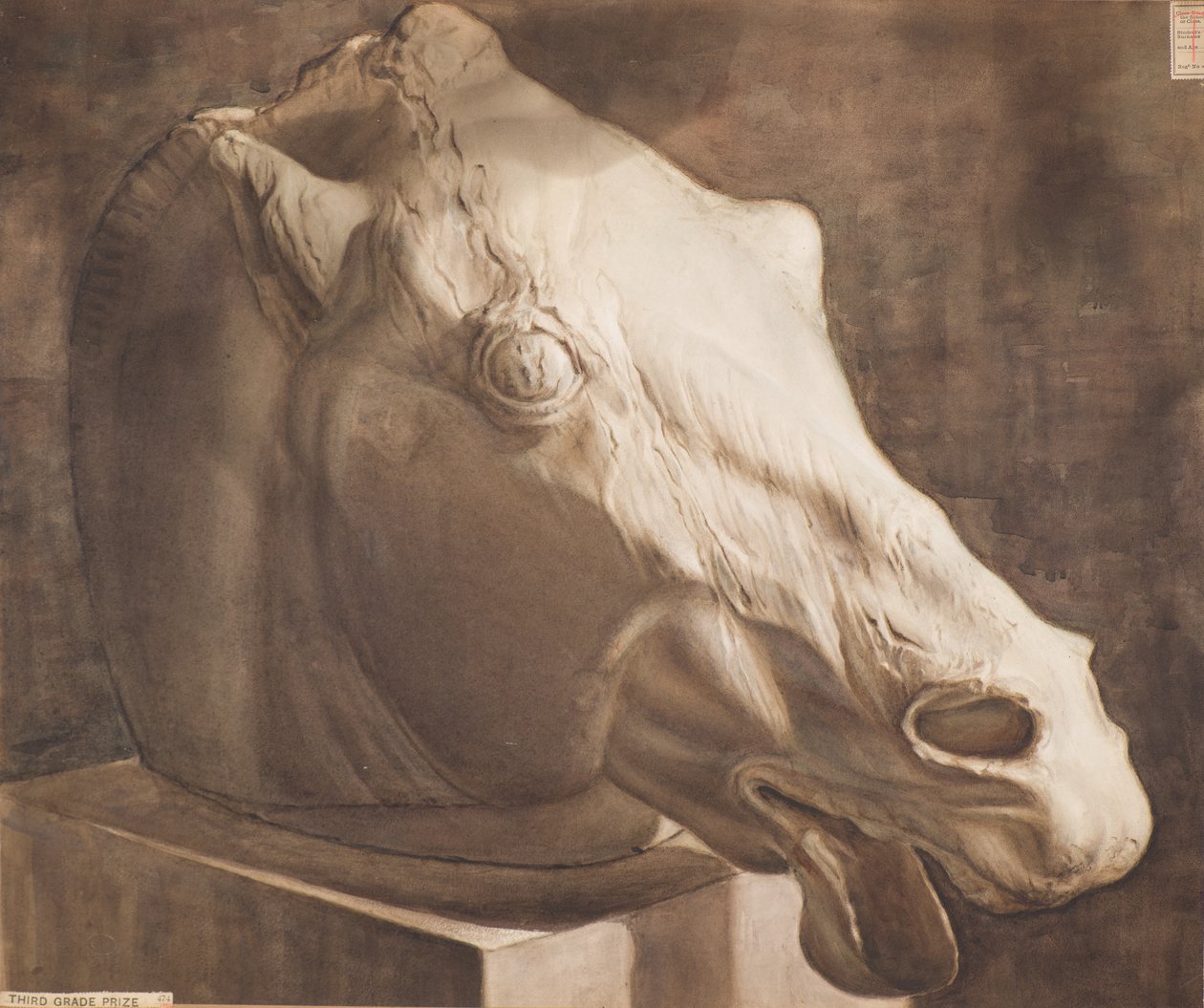 Estudo - Cabeça de cavalo do Pártenon de Charles Gustav Louis Phillips