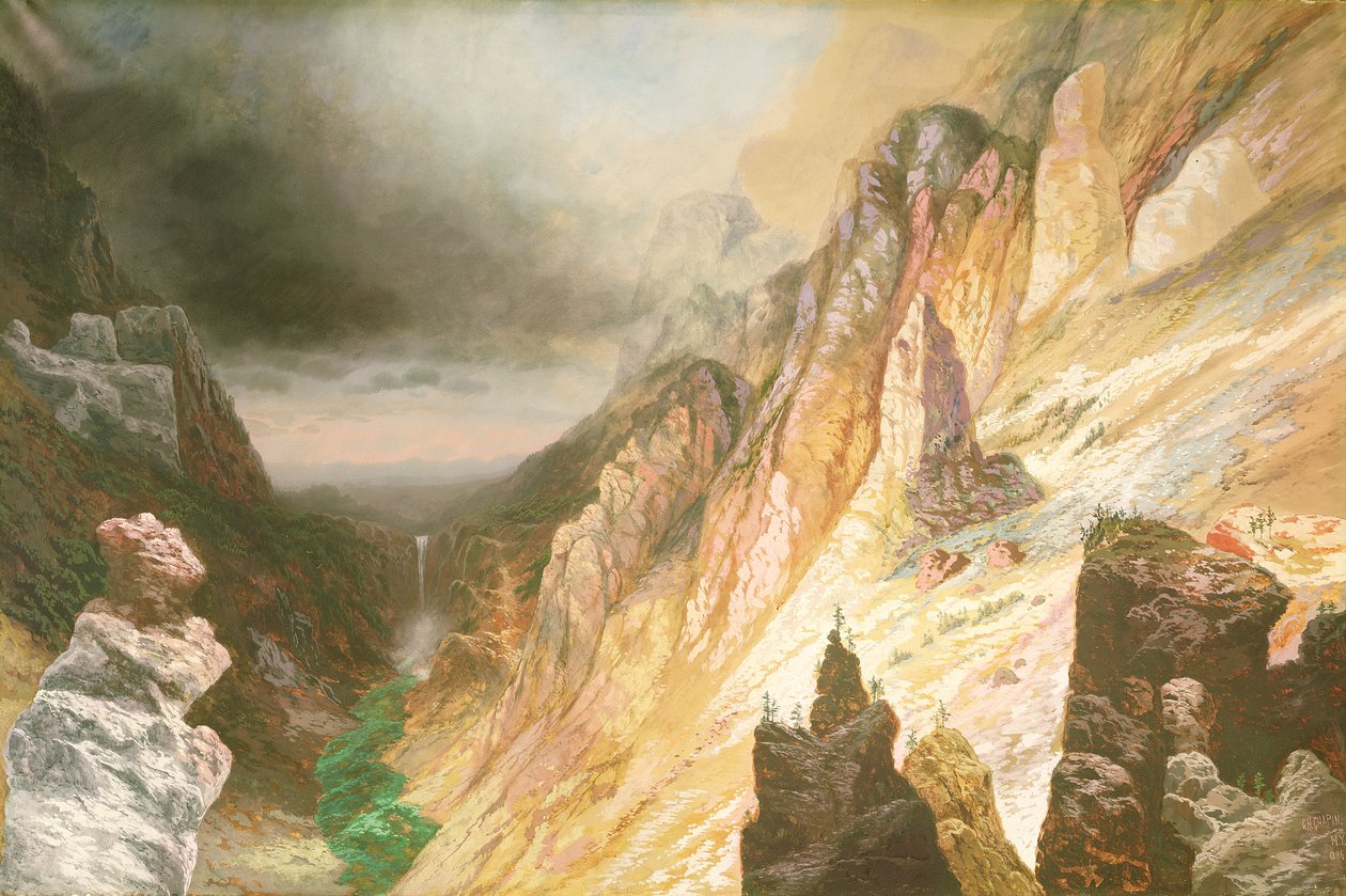 Lower Falls, Grand Canyon do rio Yellowstone, 1886 de Charles H. Chapin