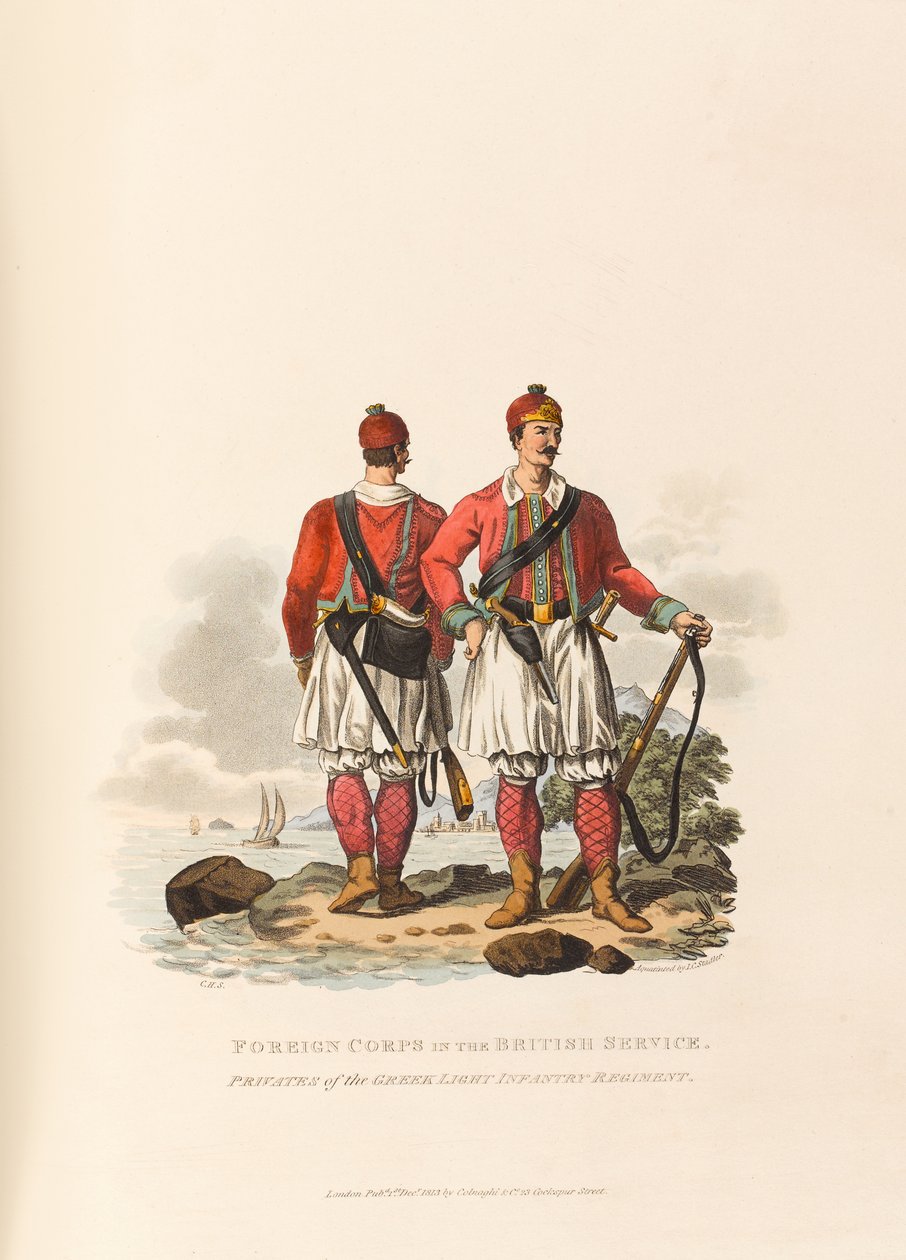 Corpo Estrangeiro no Serviço Britânico. Privados do Regimento Grego de Infantaria Ligeira de Charles Hamilton (after) Smith