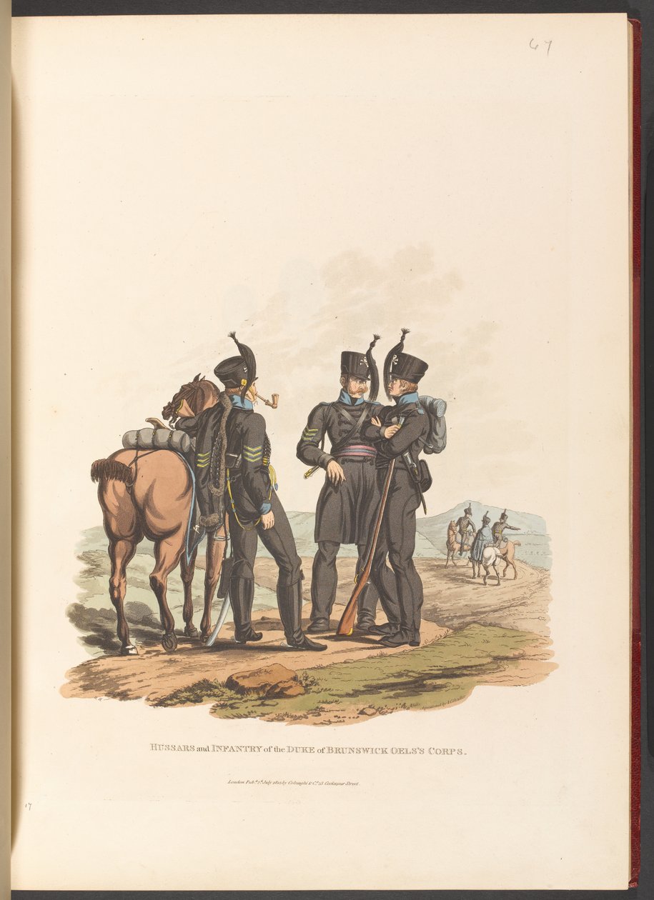 Hussardos e Infantaria do Corpo do Duque de Brunswick Oelss de Charles Hamilton (after) Smith