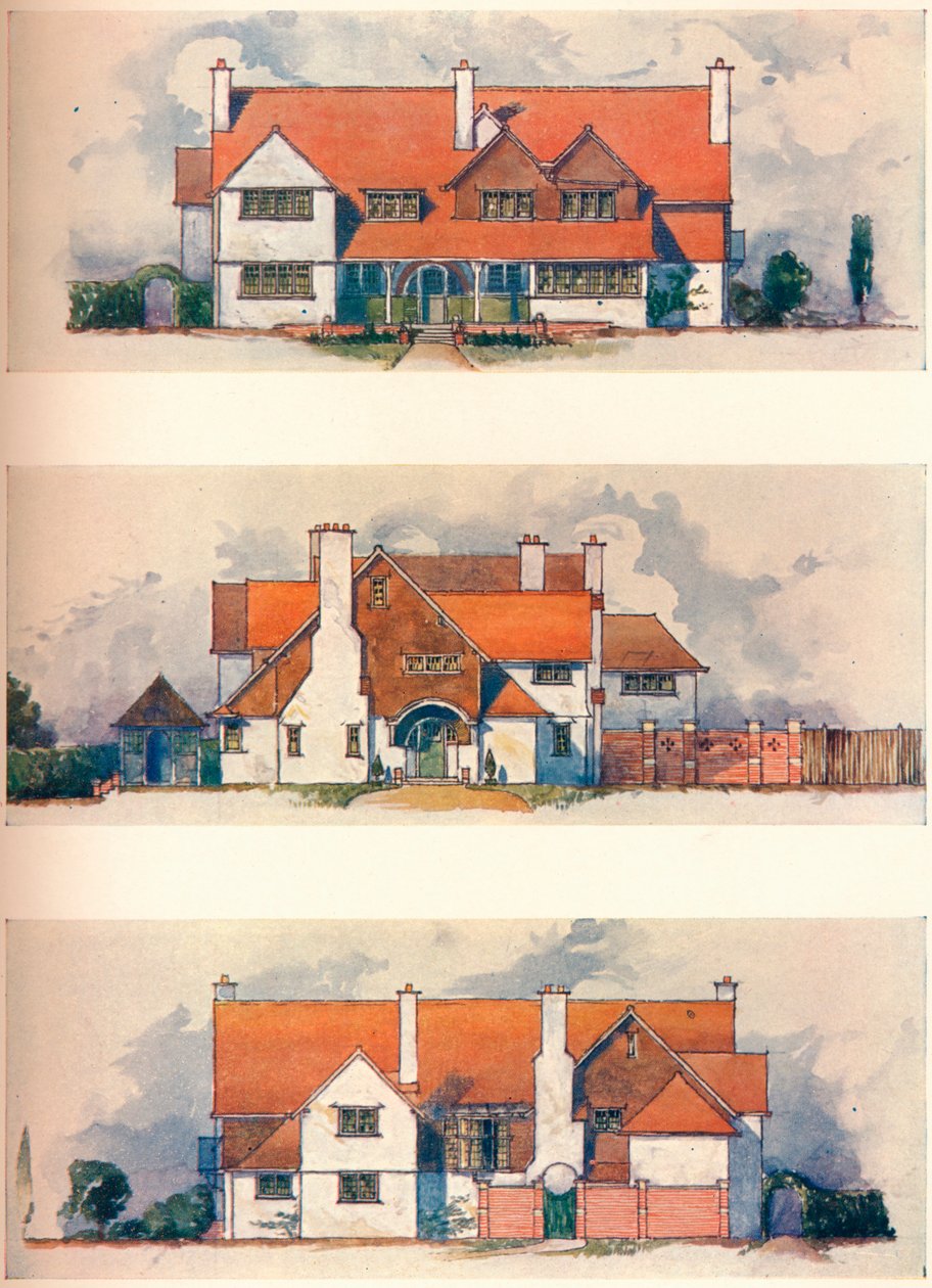 Casa em Garden City, Letchworth, c1906 de Charles Harrison Townsend