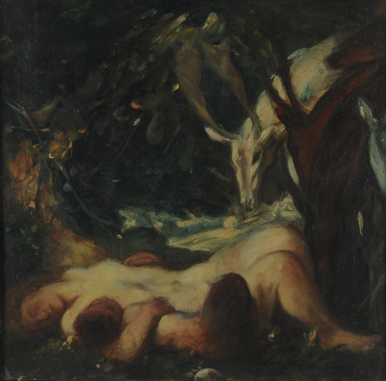 Estudo para a ninfa da madeira adormecida, 1903-06 de Charles Haslewood Shannon