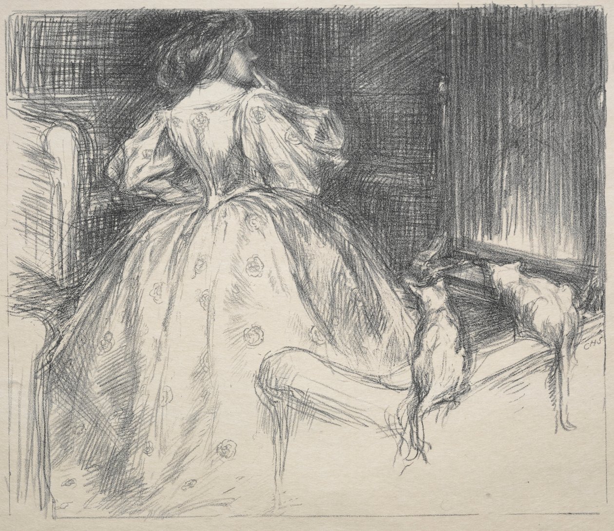 O vestido fantástico, 1890. de Charles Haslewood Shannon