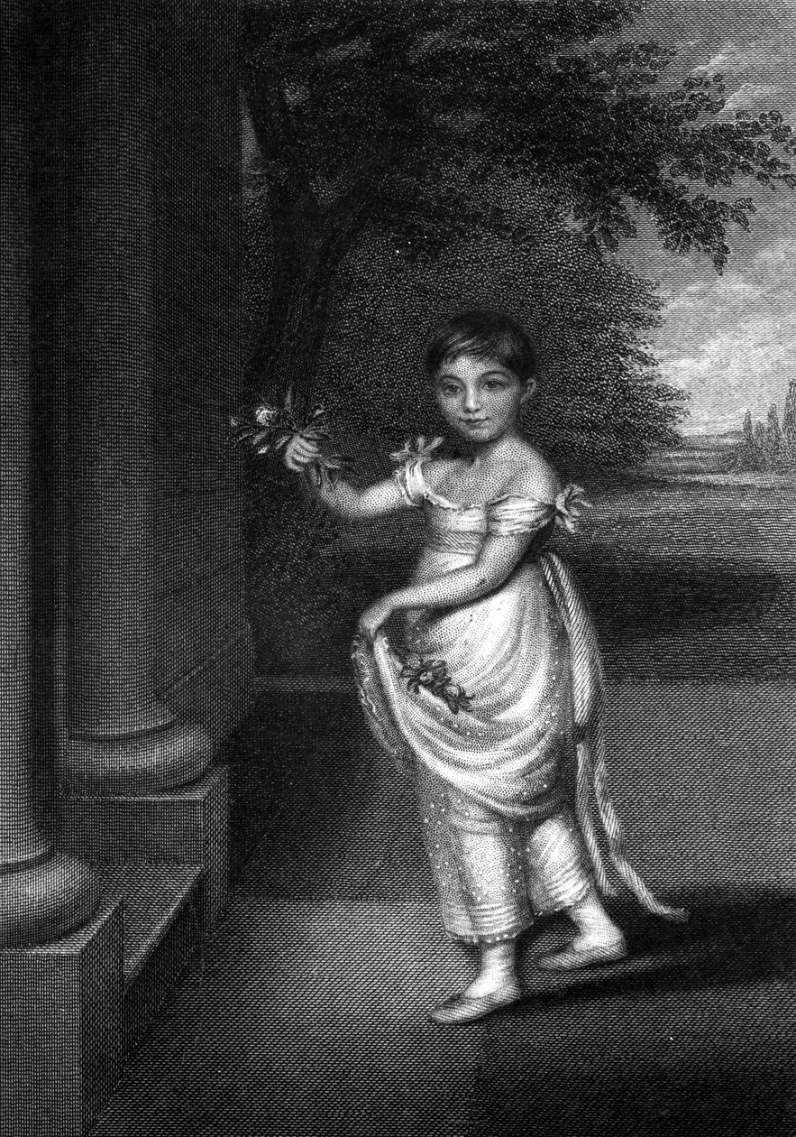 Elizabeth Barrett Moulton-Barrett, aos nove anos de idade, gravada por G. Cook, c. meados do século XIX de Charles Hayter