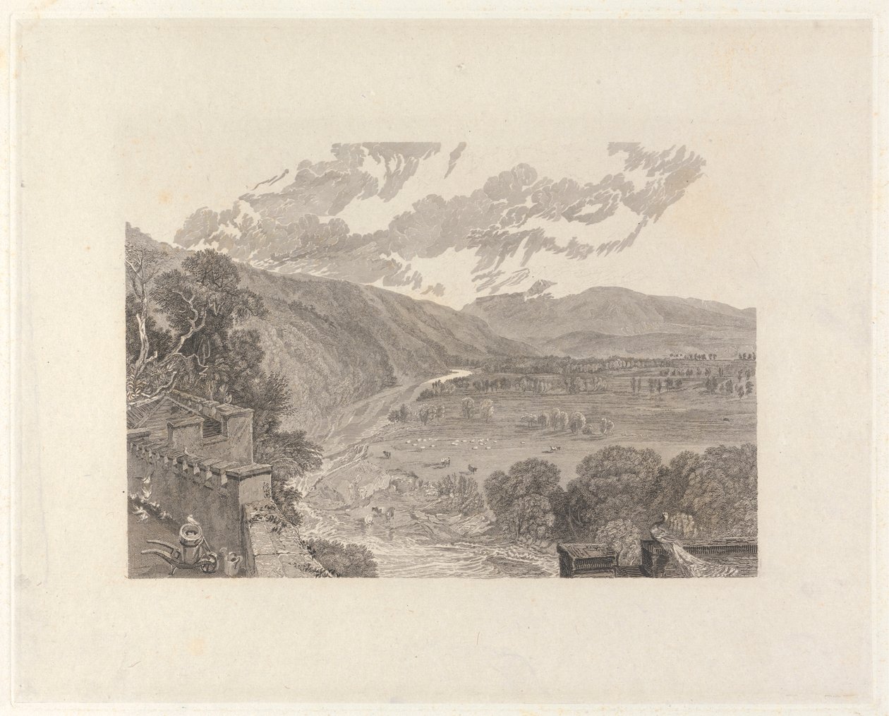 Ingleborough, de Hornby Castle Terrace de Charles Heath